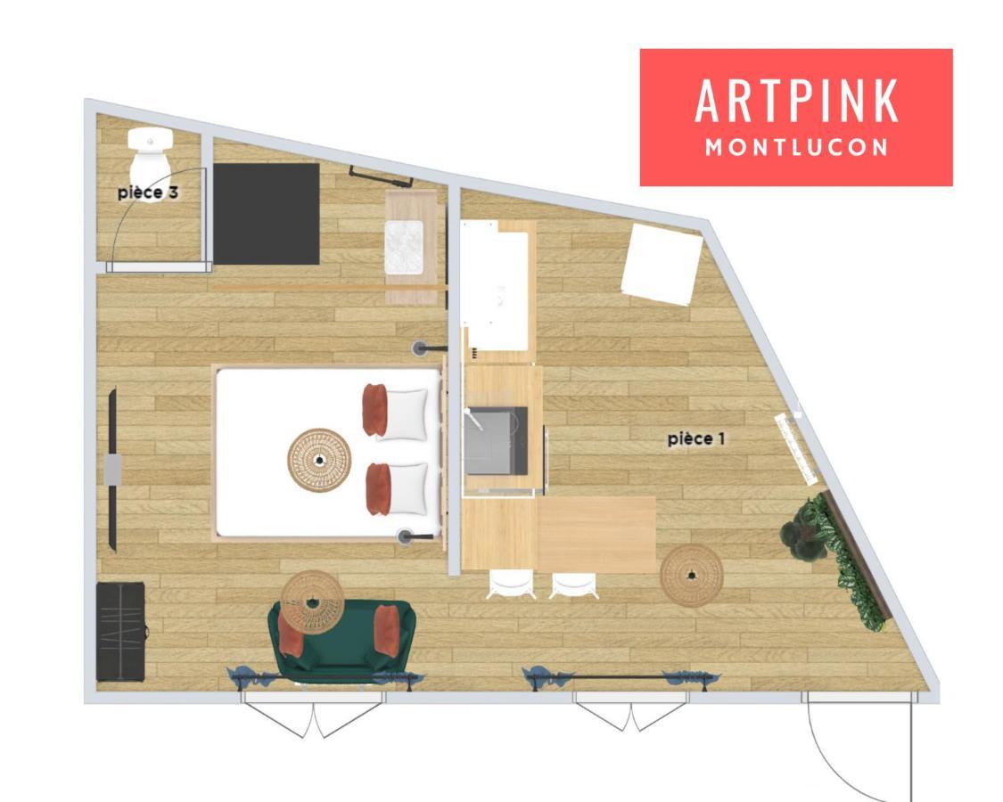 Artpink - Ideal Pros - Proche Commerces - Agathor Montluçon Екстериор снимка